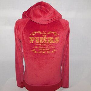 Victoria's Secret PINK Velour Zip HOODIE '86 Rock n' Roll Tour The Pinks M Y2K